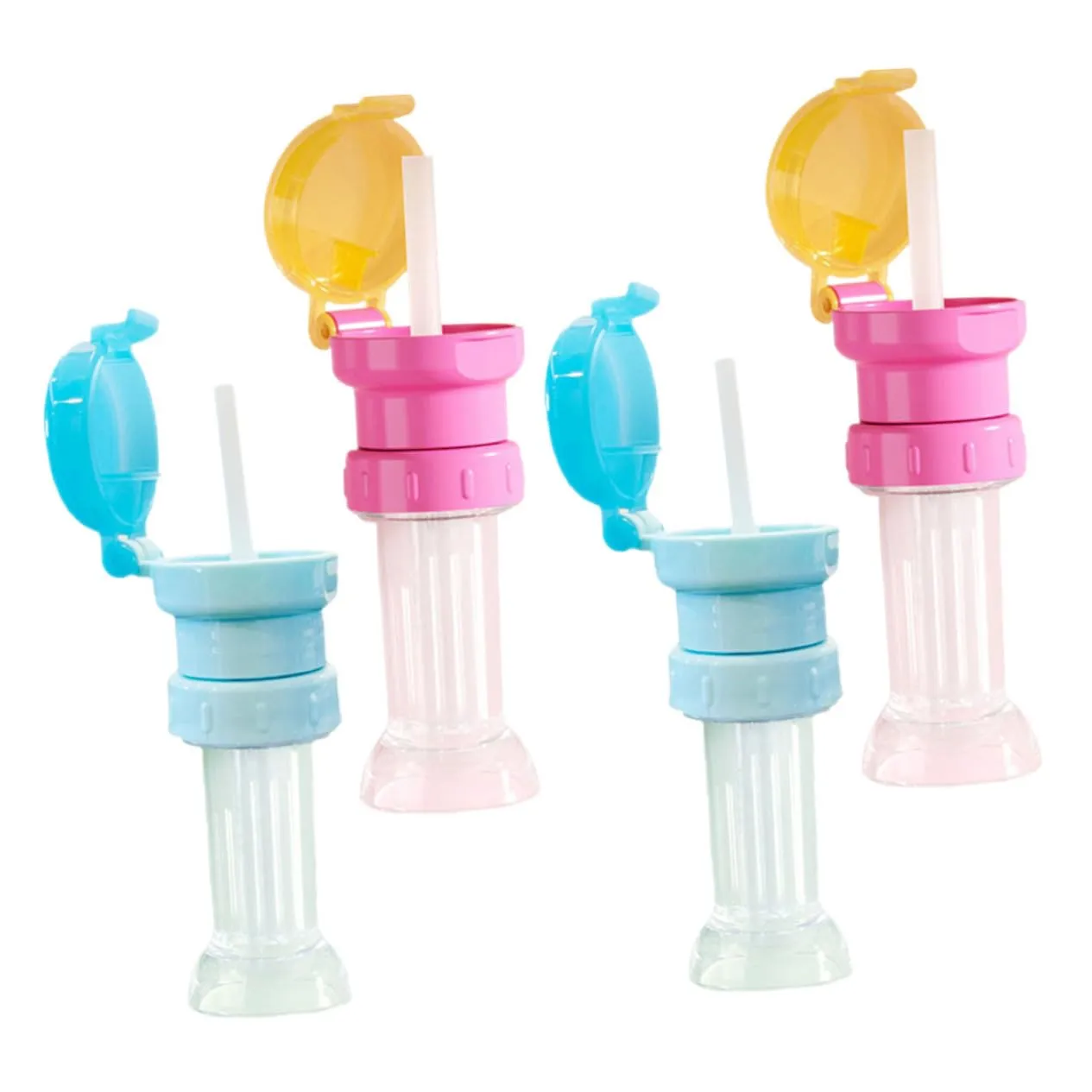 Artibetter 4sets 4 Pcs Water Bottle Adapter Caps with Straws Bottle Topper for Prevent Easy to Clean Use Bright Colors for Fun Drinking 4pcs*4