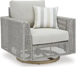 Ashley Furniture Seton Creek Gray Outdoor Swivel Lounge with Cushion