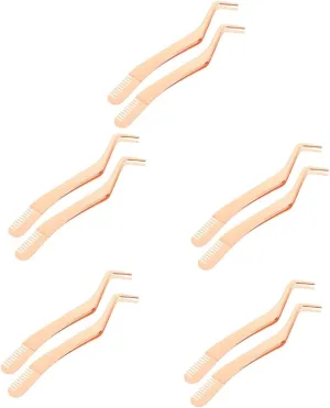 balacoo 10pcs Stainless Steel Eyelash Tweezers Comb Ergonomic Design for Easy Application and Precision for Personal and Lightweight and Portable Beauty Tool