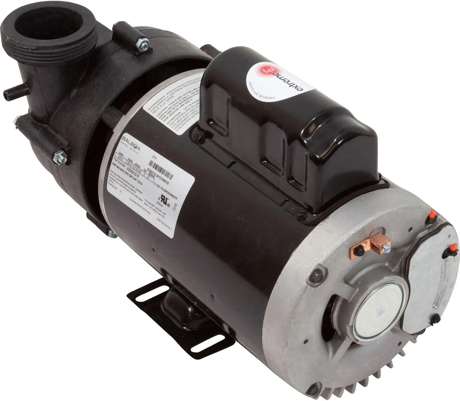 Balboa Spa Pump, BWG Vico Ultimax, 3.0HP, 230V, 2-Speed, 56-Frame, 2" Side Discharge 5235212-S