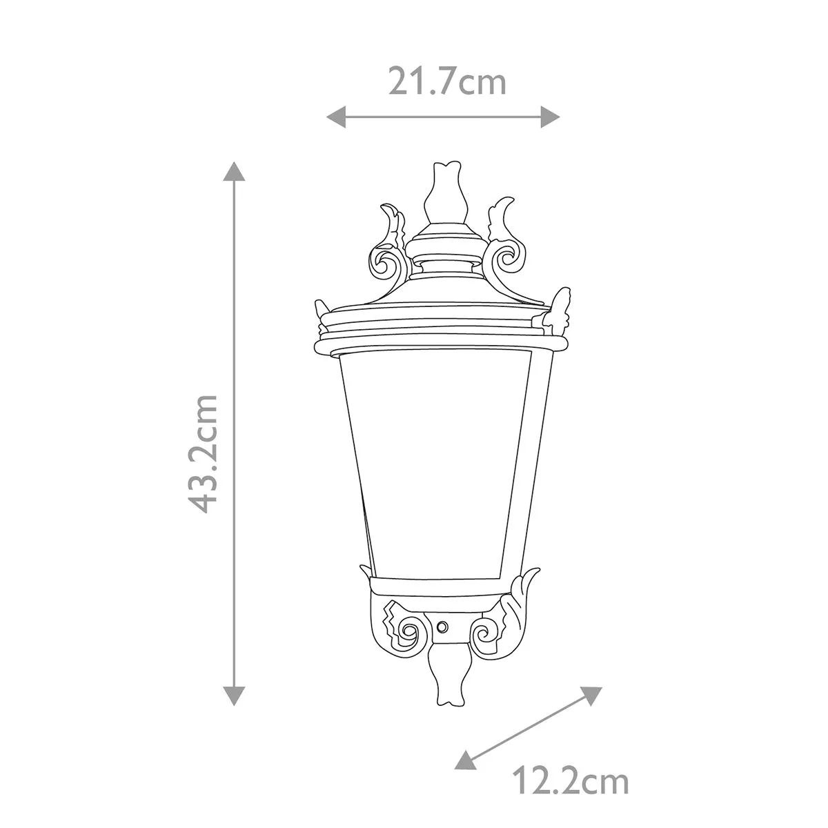 Baltimore 1 Light Medium Half Lantern | Weathered Bronze
