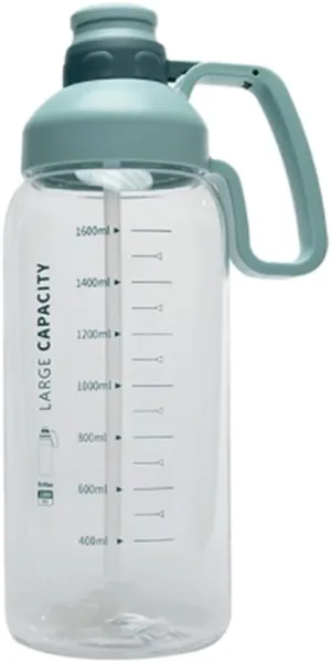 barley Portable Water Bottles 63.3oz Large Capacity Water Bottle with Built-in Straw Accurate Water Volume Scale Sports Water Jug