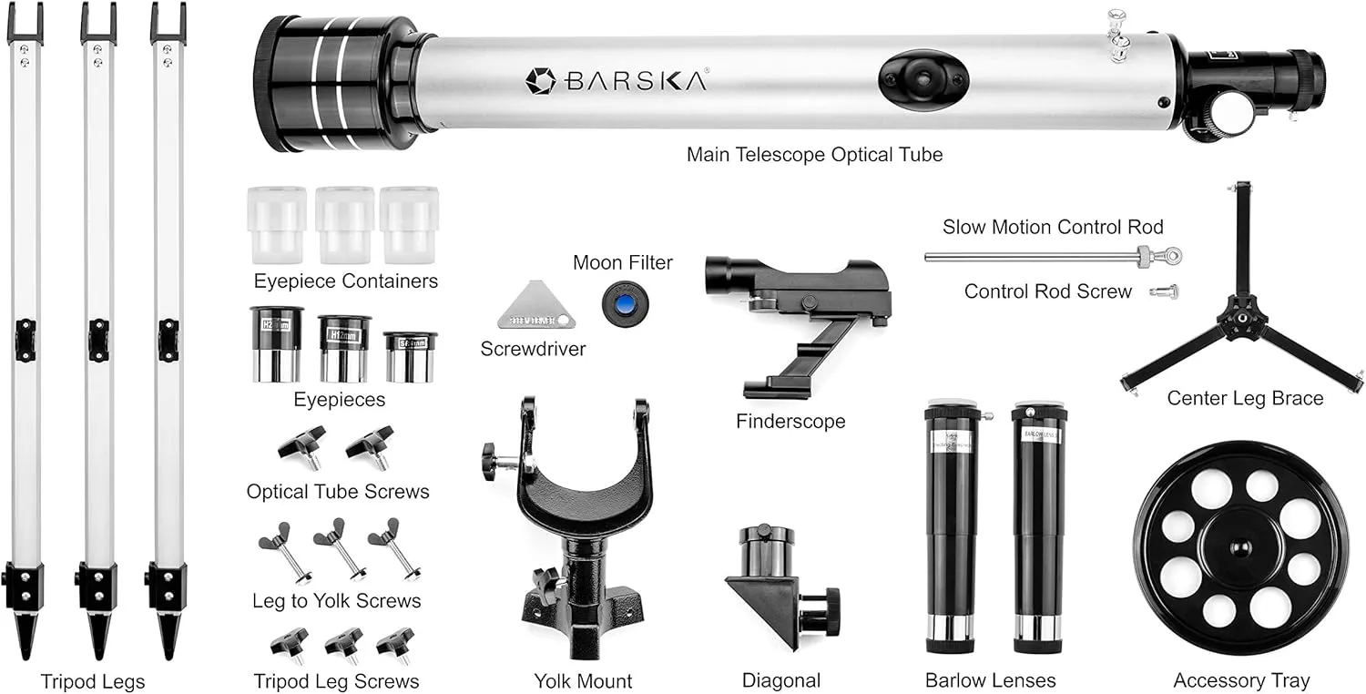 BARSKA Starwatcher 525x700mm Refractor Telescope Silver