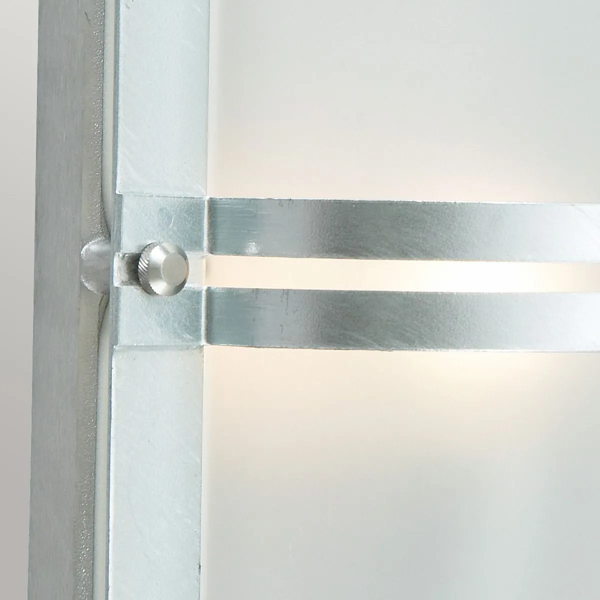 Basel 1 Light Wall Lantern - Galvanised With Frosted Glass | Galvanised