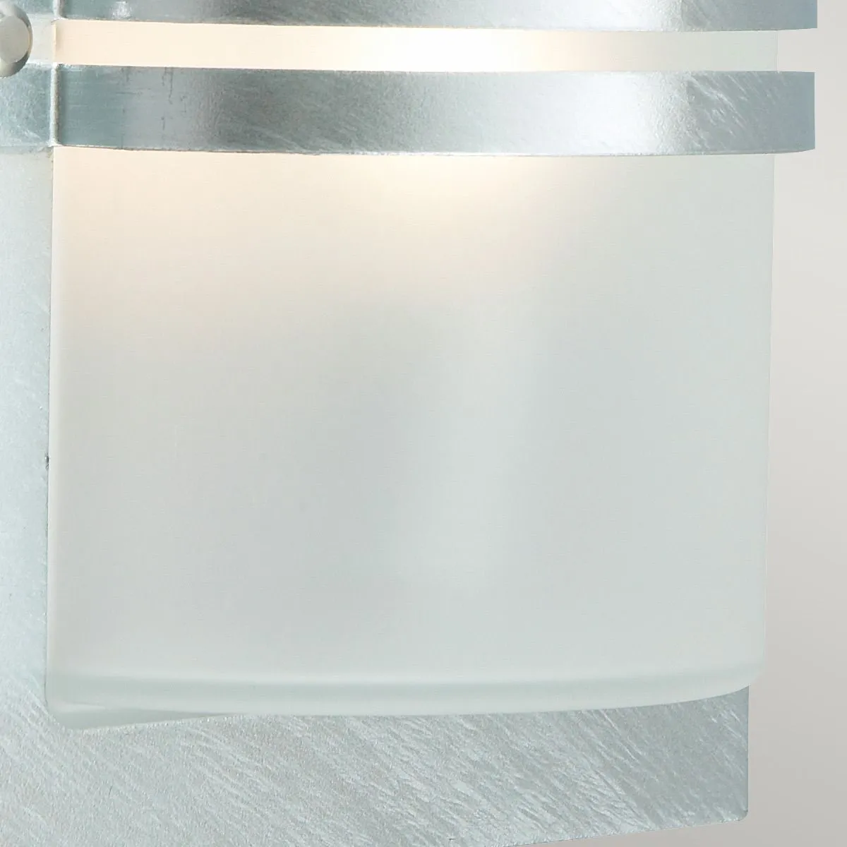 Basel 1 Light Wall Lantern - Galvanised With Frosted Glass | Galvanised