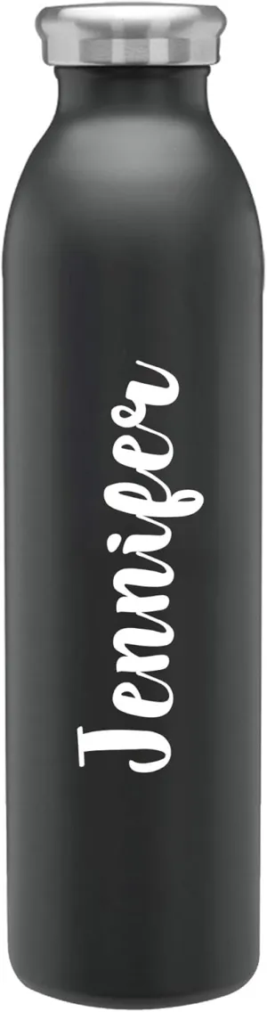 Baudville Personalized/Custom Posh Water Bottle Employee/Staff Appreciation/Recognition Gift - 20 oz. Stainless Steel with Spill-Proof Lid