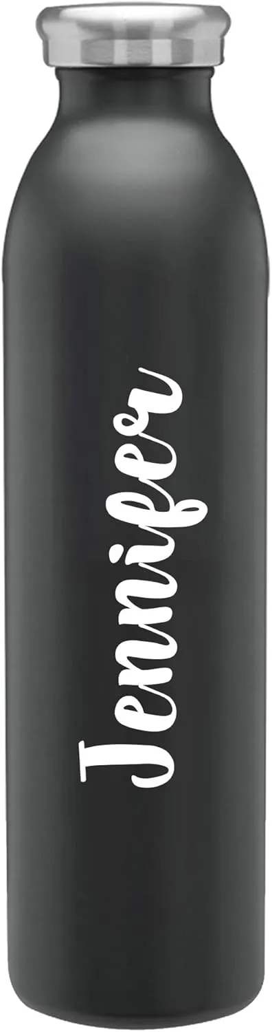 Baudville Personalized/Custom Posh Water Bottle Employee/Staff Appreciation/Recognition Gift - 20 oz. Stainless Steel with Spill-Proof Lid