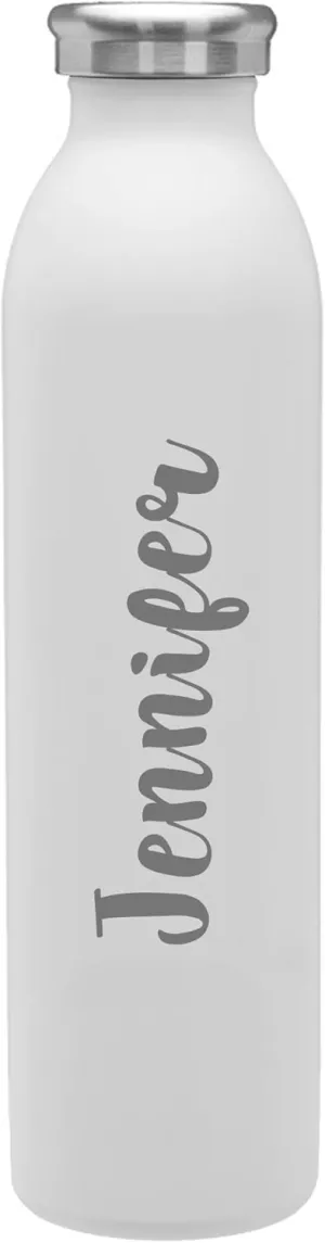 Baudville Personalized/Custom Posh Water Bottle Employee/Staff Appreciation/Recognition Gift - 20 oz. Stainless Steel with Spill-Proof Lid