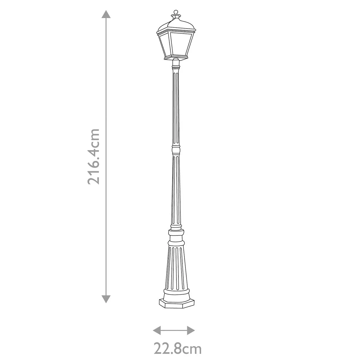 Bayview 1 Light Lamp Post | Black