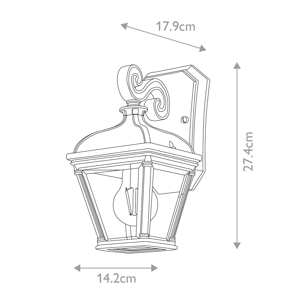 Bayview 1 Light Small Wall Lantern | Black