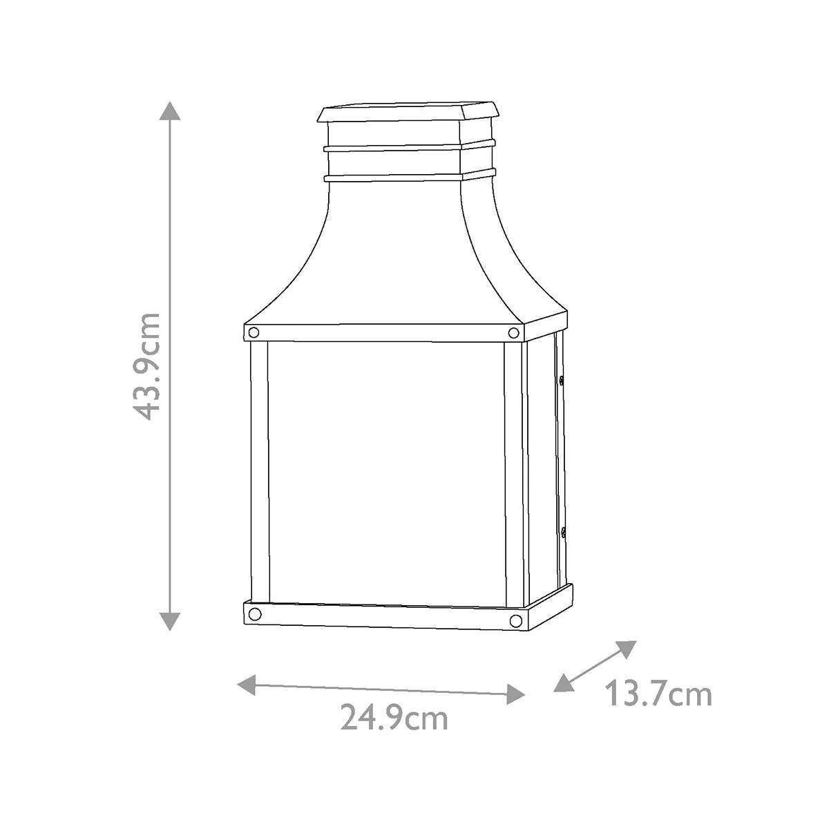 Beacon Hill 2lt Half Wall Lantern | Museum Black