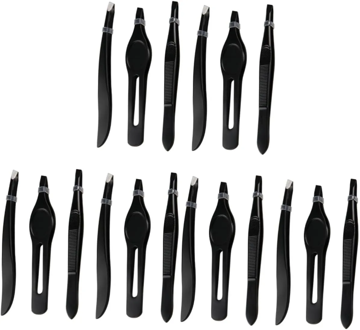 Beaupretty 3sets Stainless Steel Eyebrow Tweezers Multi-functional Eyebrow Makeup Tools Ergonomic Design for Precision Grooming for Personal and Compact and Portable