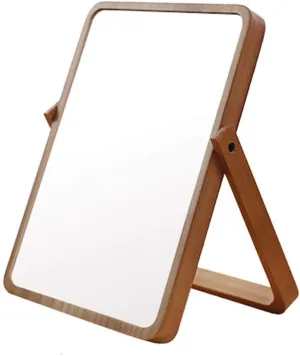 Beauty Bright Mirrbook Table Makeup Mirrorswooden Square Suspension Desktop Multifunction Mirrdorm Room Household Bedroom Dressing Mirrors