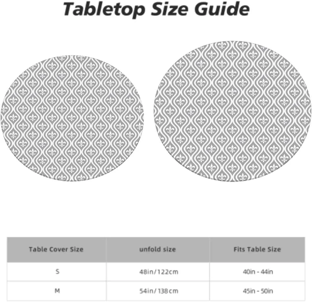 Beige Tan Waterproof Stain Resistant Stretch Tablecloth Wavy Curved Pattern in Stripes Image Elastic Edge Waterproof Table Cover Table Cloth for Round Table Fits up 40"-44" Diameter Tables