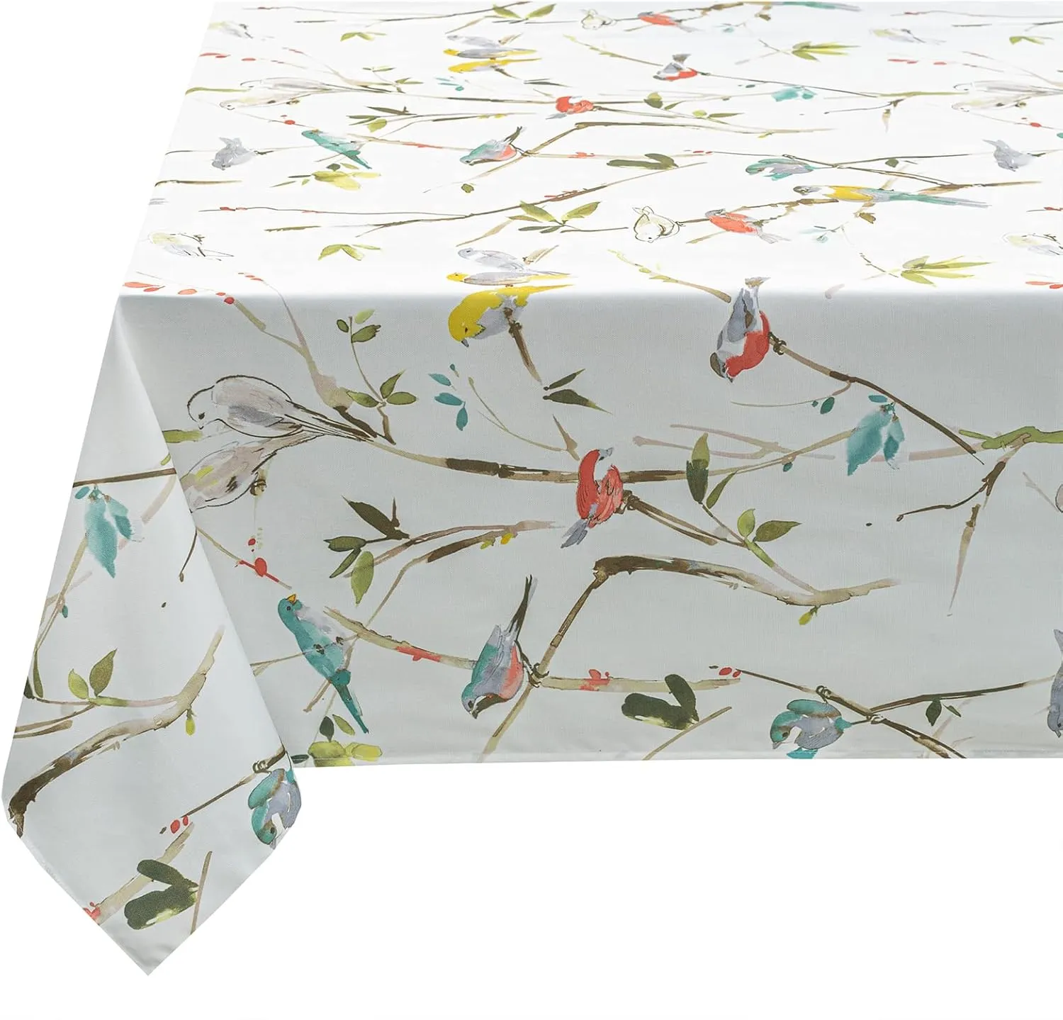 Benson Mills Spillproof Spring/Summer Durable Heavyweight Fabric Indoor Outdoor Tablecloth, Washable Table Cloth for Rectangle Tables, Picnic/Patio Table Covers (52" x 70" Rectangular, Menagerie)