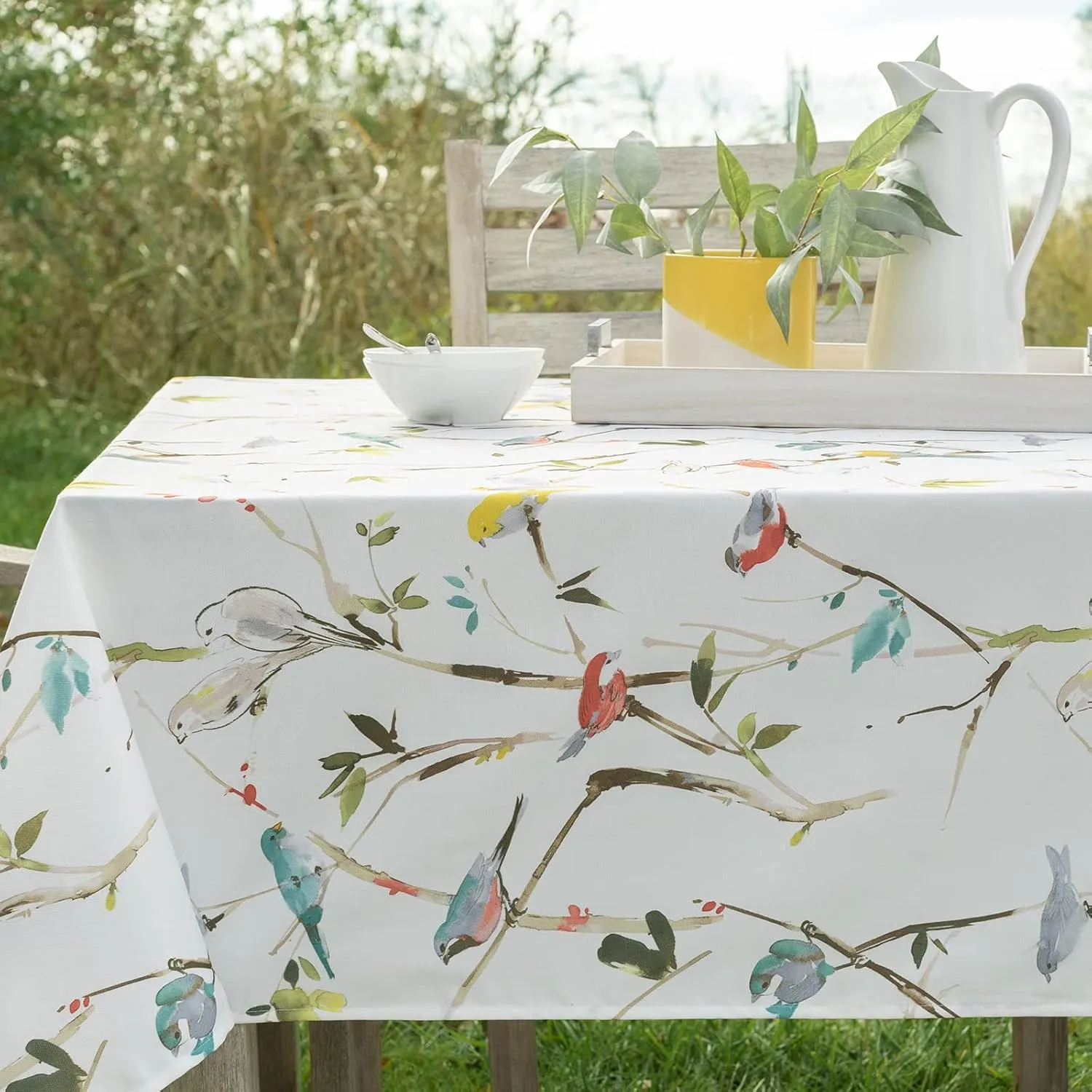 Benson Mills Spillproof Spring/Summer Durable Heavyweight Fabric Indoor Outdoor Tablecloth, Washable Table Cloth for Rectangle Tables, Picnic/Patio Table Covers (52" x 70" Rectangular, Menagerie)