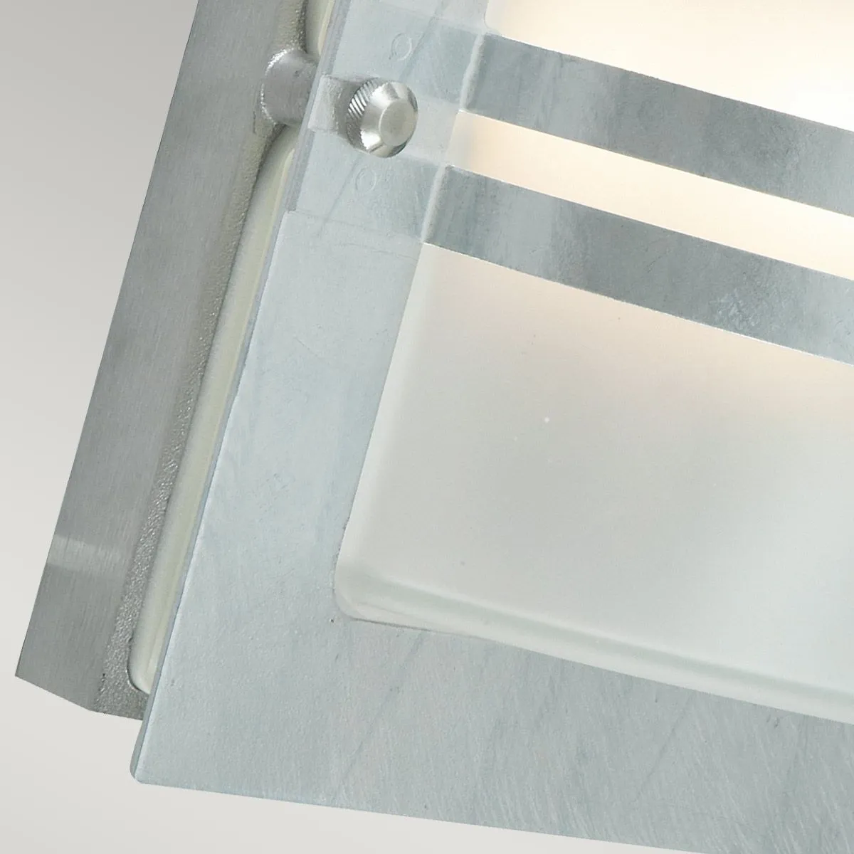 Bern 1 Light Wall Lantern - Galvanised With Frosted Glass | Galvanised