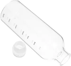 BESTonZON Portable Transparent Water Bottle with Scale Durable Plastic Sports Kettle for Hiking Outdoor Activities and Daily Hydration Comfortable Grip and Creative Design