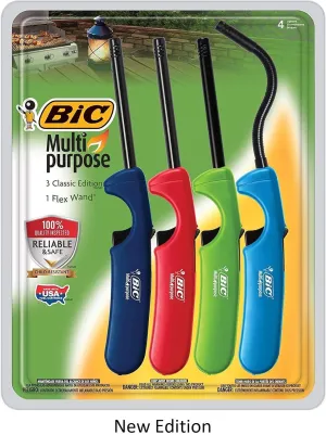 BIC Multi-Purpose Lighter, 4 Lighter Value Pack, 4 Pack