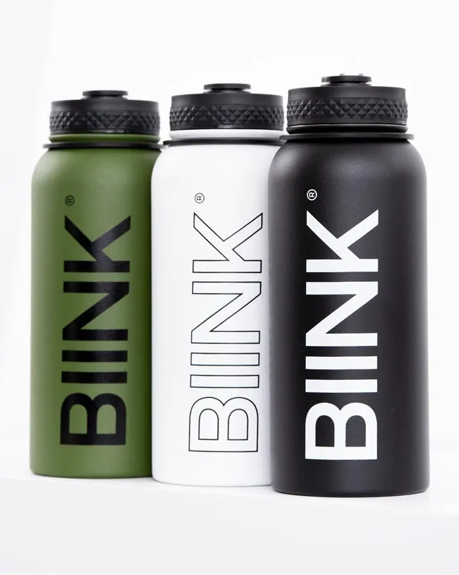BIINK Stainless Steel 1L Water Bottle - Matte Black