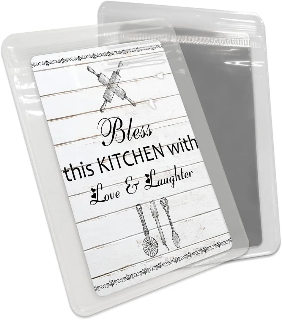 Black and White Bless This Kitchen Small Compact Mirror for Purse, Black and White Bless This Kitchen Travel Makeup Mirror for Women Men, Rectangular Handheld Compact Pocket Mirror 2 PCS