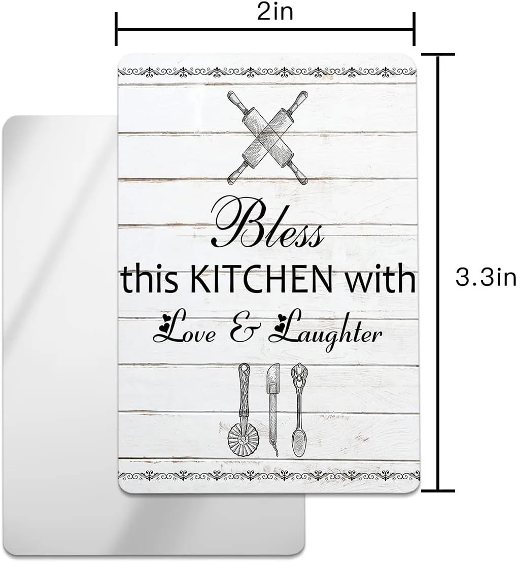 Black and White Bless This Kitchen Small Compact Mirror for Purse, Black and White Bless This Kitchen Travel Makeup Mirror for Women Men, Rectangular Handheld Compact Pocket Mirror 2 PCS
