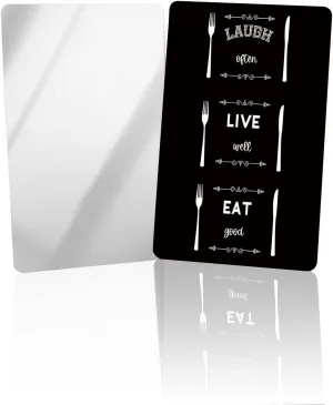 Black Eat Laungh Live Small Compact Mirror for Purse, Black Eat Laungh Live Travel Makeup Mirror for Women Men, Rectangular Handheld Compact Pocket Mirror 1 PCS