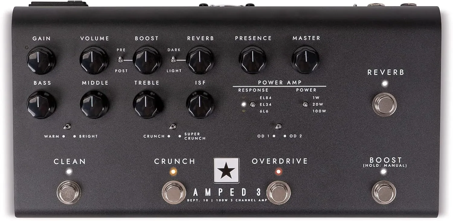 Blackstar AMPED3 100W Multi-Channel Floorboard User Programmable Presets Guitar Amp Pedal for Fine-Tune your Cabinet, Mic, and Room Simulations
