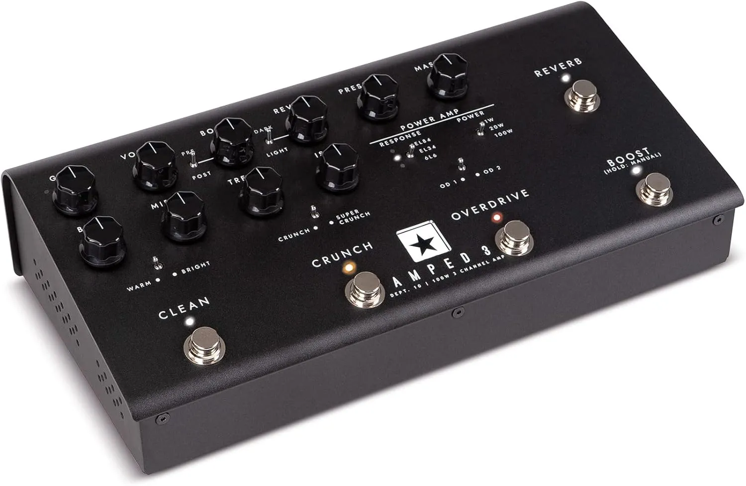 Blackstar AMPED3 100W Multi-Channel Floorboard User Programmable Presets Guitar Amp Pedal for Fine-Tune your Cabinet, Mic, and Room Simulations