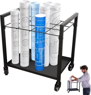 Blueprint Holder & Storage Box | Organize Large & Small Plans | Architectural Plan Organizer for Engineers, Designers & Architects | Portable Tube Storage for Office & Job Sites
