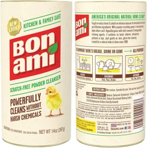 BON AMI Powder Cleanser for Kitchens & Bathrooms - All Types of Surfaces, Cleans Grime & Dirt, Polishes Surfaces, Absorbs Odors (4 Pack)