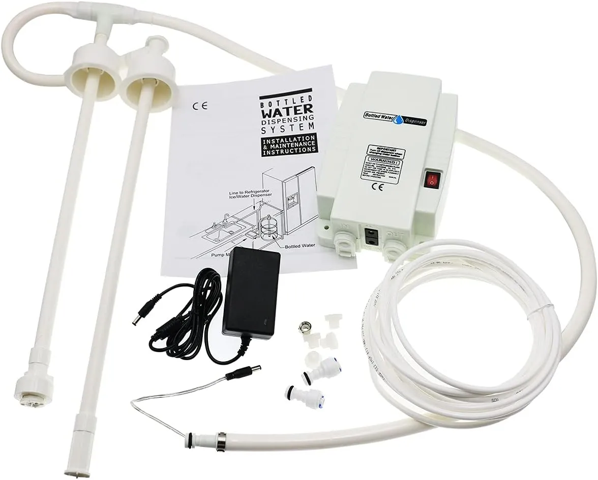 Bottled Drinking Water Pump System Double-Tube Power 25W, Bottled Water Dispensing 2.5L Flow Electric Water Pump for 5 Gallon Bottle Water for Coffee,Refrigerators,Ice Maker,Faucet