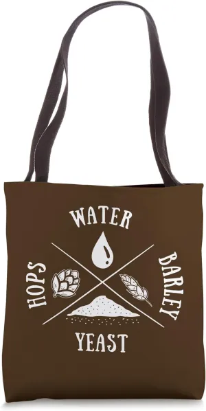 Brewery Beer Ingredients Water Barley Yeast Hops Brewing Tote Bag