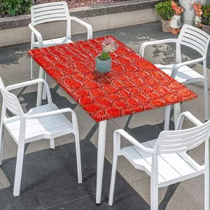 Brown Elastic Edge Fitted Tablecloth, Crocodile Skin Designer Themed Art Folding Table Cover Rectangle Polyester ?Tablecloth for Picnic Party Animal Print Fits up 5 Foot Tables