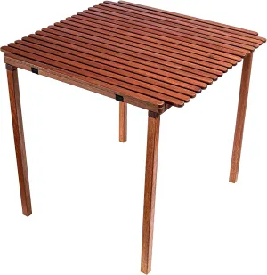 BYER OF MAINE Pangean Roll Top Folding Wood Table, Bistro Table, Use Indoors or Out, Hardwood Portable Table, Deck Table, Wooden Camp Table, Matches Pangean Furniture Line, Wood Camping Table