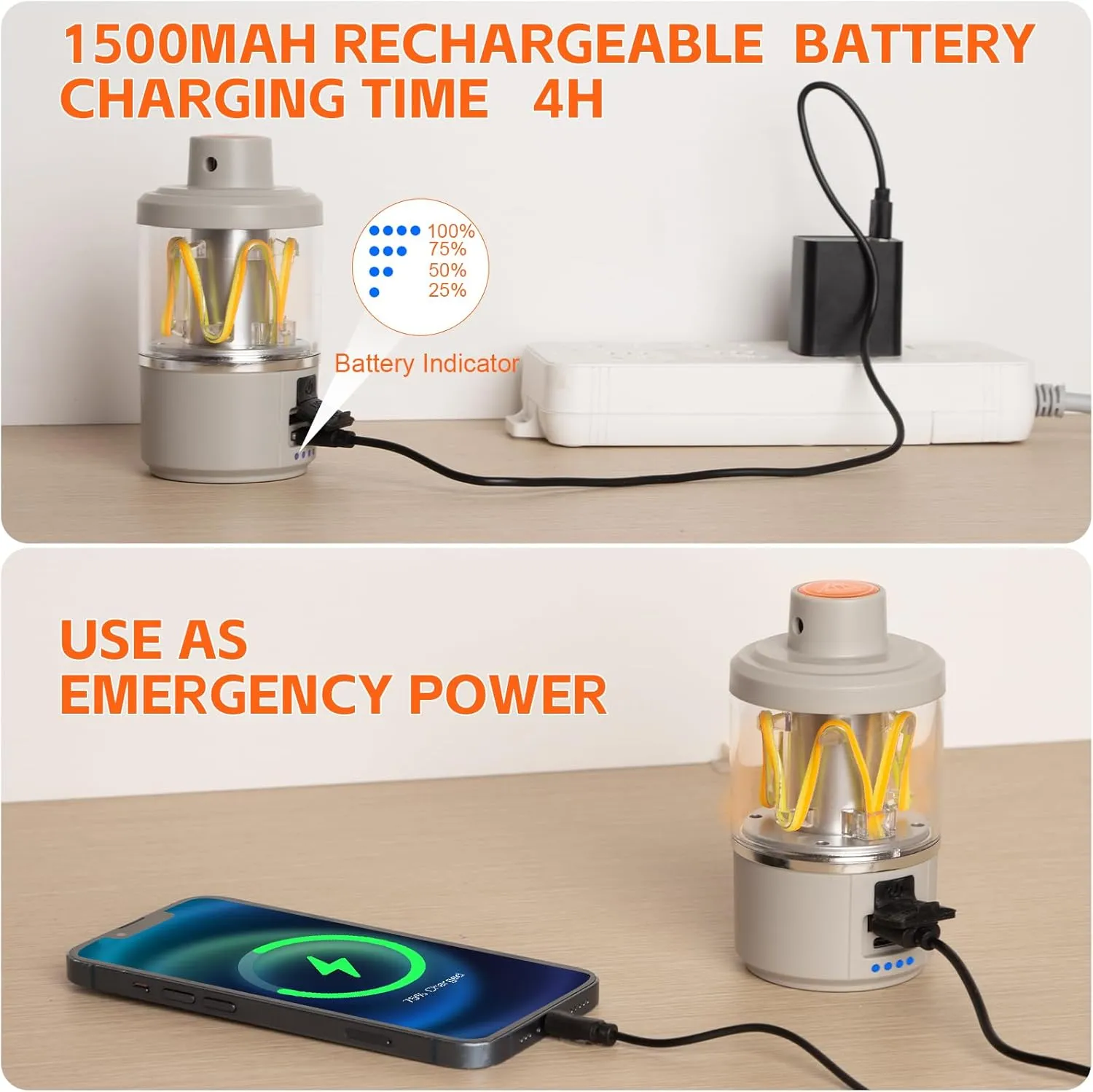 Camping Light Weight Lamp 48H Lasting Dimmable