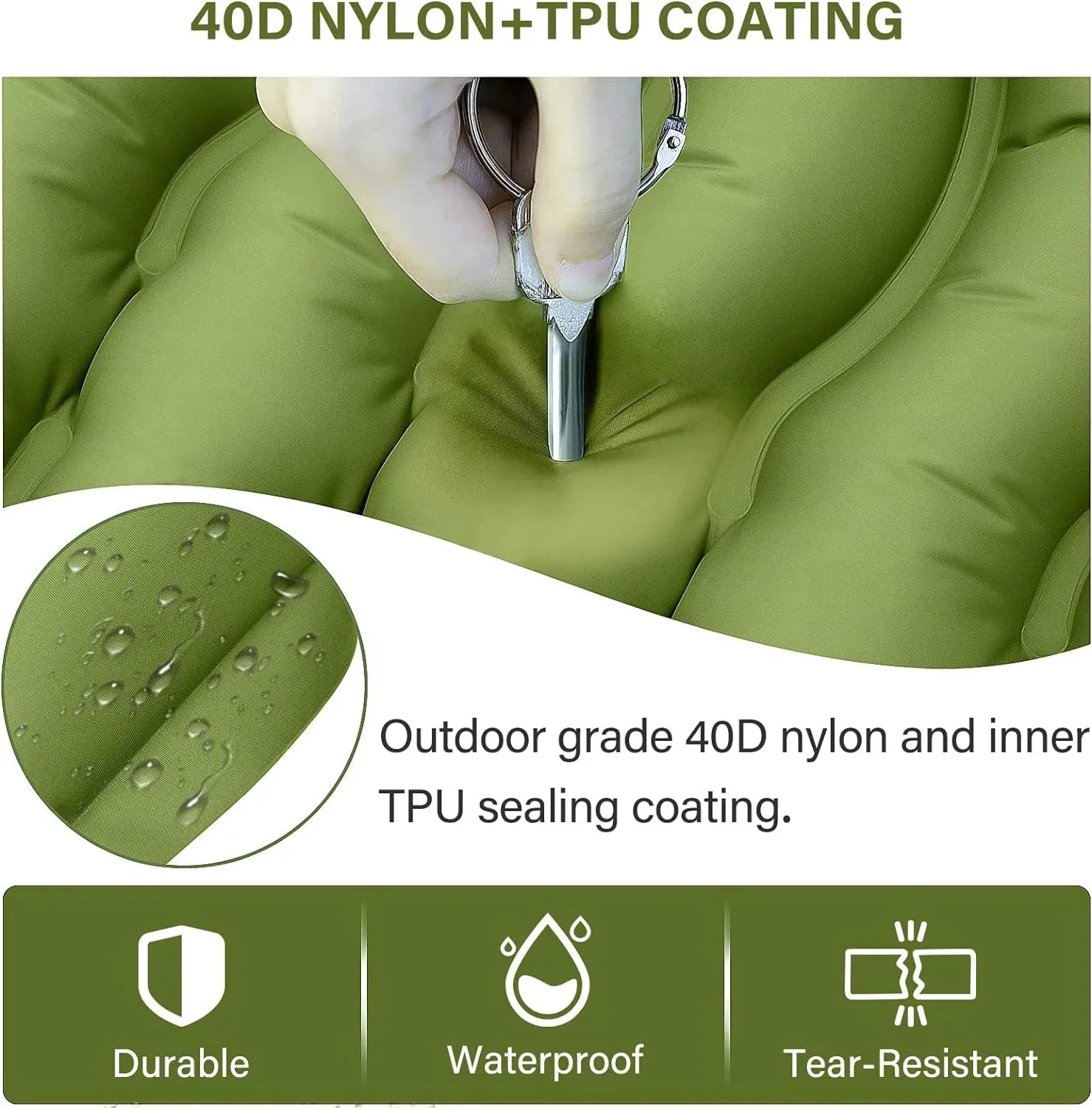 Camping Pad with Built-in Pillow | Extra-Wide Ripple Air Cell Design | Ultralight Backpacking Sleep System