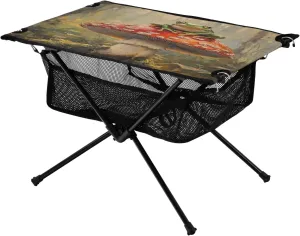 Camping Table Lightweight Portable Folding Table with Mesh Storage Net Mushroom Frog Tree Ideal for Camping Hiking Beach Picnic Travel Backyard