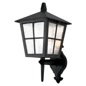 Canterbury 1 Light Wall Up Lantern | Black