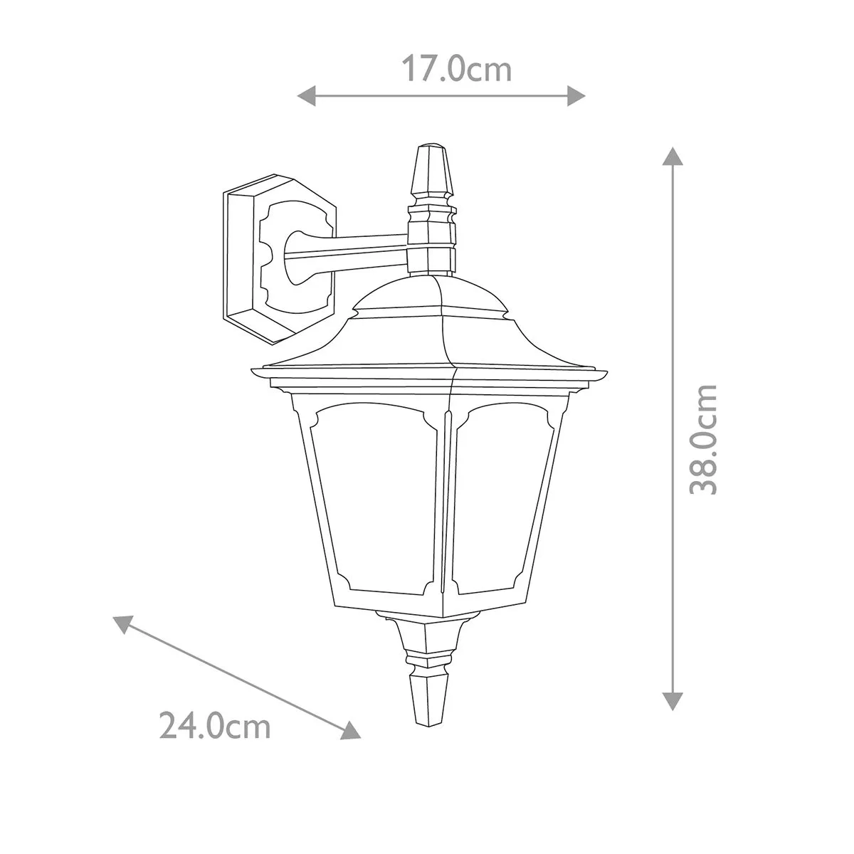 Chapel 1 Light Mini Down Wall Lantern | Black