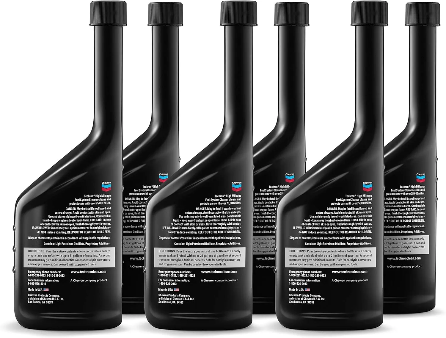 Chevron Techron High Mileage Fuel System Cleaner, 12 oz, Pack of 6