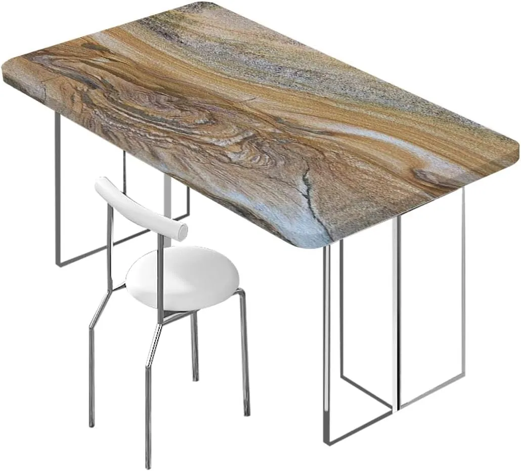 Cinnamon Grey Folding Table Cover Marble Surreal Onyx Stone Waterproof Tablecloths for Picnic, Camping, Indoor, Outdoor Granite Pattern Fits up 4 Foot Tables
