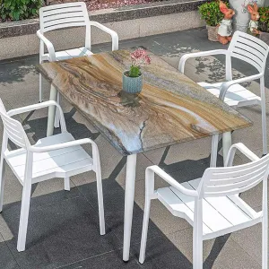 Cinnamon Grey Folding Table Cover Marble Surreal Onyx Stone Waterproof Tablecloths for Picnic, Camping, Indoor, Outdoor Granite Pattern Fits up 4 Foot Tables