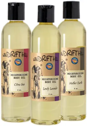 (Citrus Sun) Windrift Hill Moisturizing Massage & Bath Oil 8 Ounce Bottle