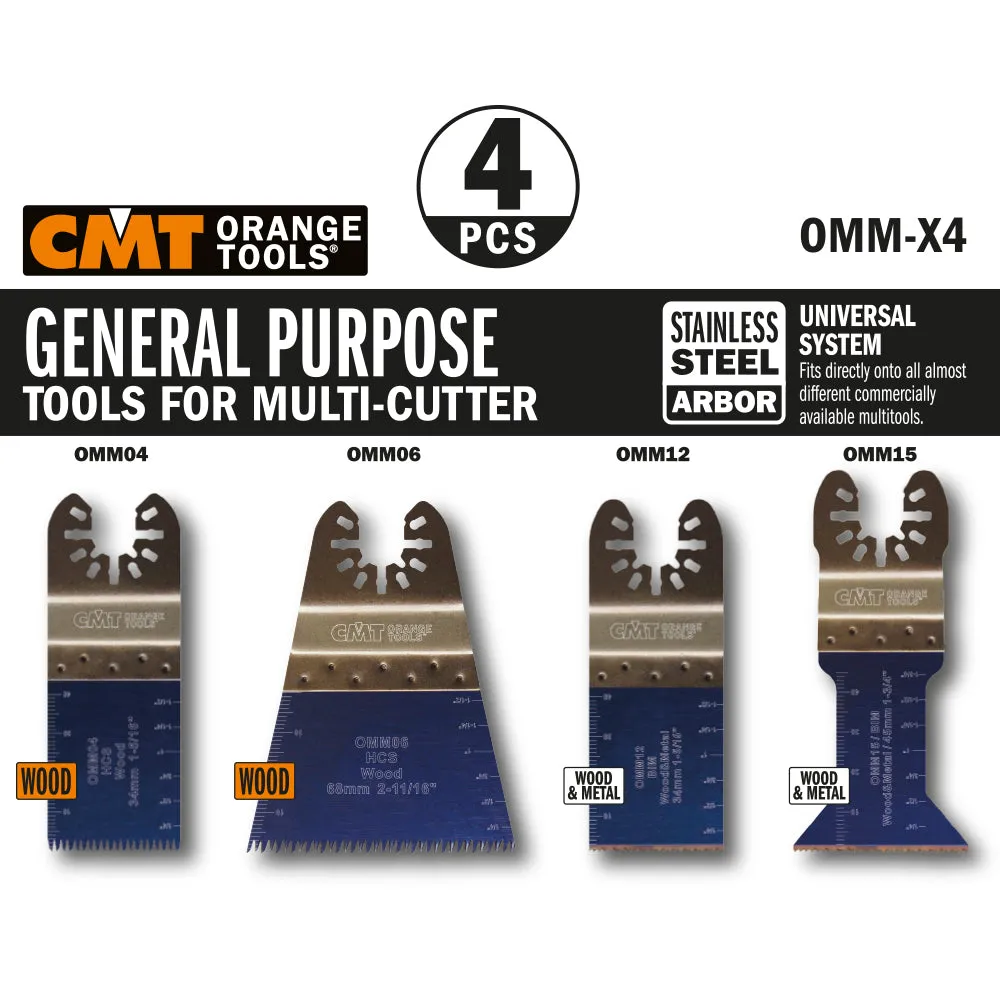 CMT OMM-X4 General Purpose Multi-Tool Cutter Set