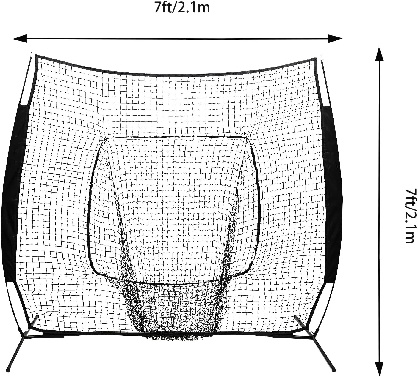 CNCEST 7x7ft Baseball Softball Hitting Pitching Net, Baseball Backstop Practice Net for Pitching Batting Catching, Indoor Outdoor Softball Pitching Net