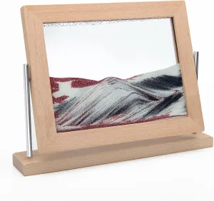 Coitak Moving Sand Art Picture, Dynamic Sand Picture, Desktop Moving Sand Art for Home Decor and Office (Rose Gold)