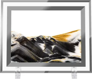 Coitak Moving Sand Art Picture, Dynamic Sand Picture, Golden Desktop Sand Art for Home Decor and Office