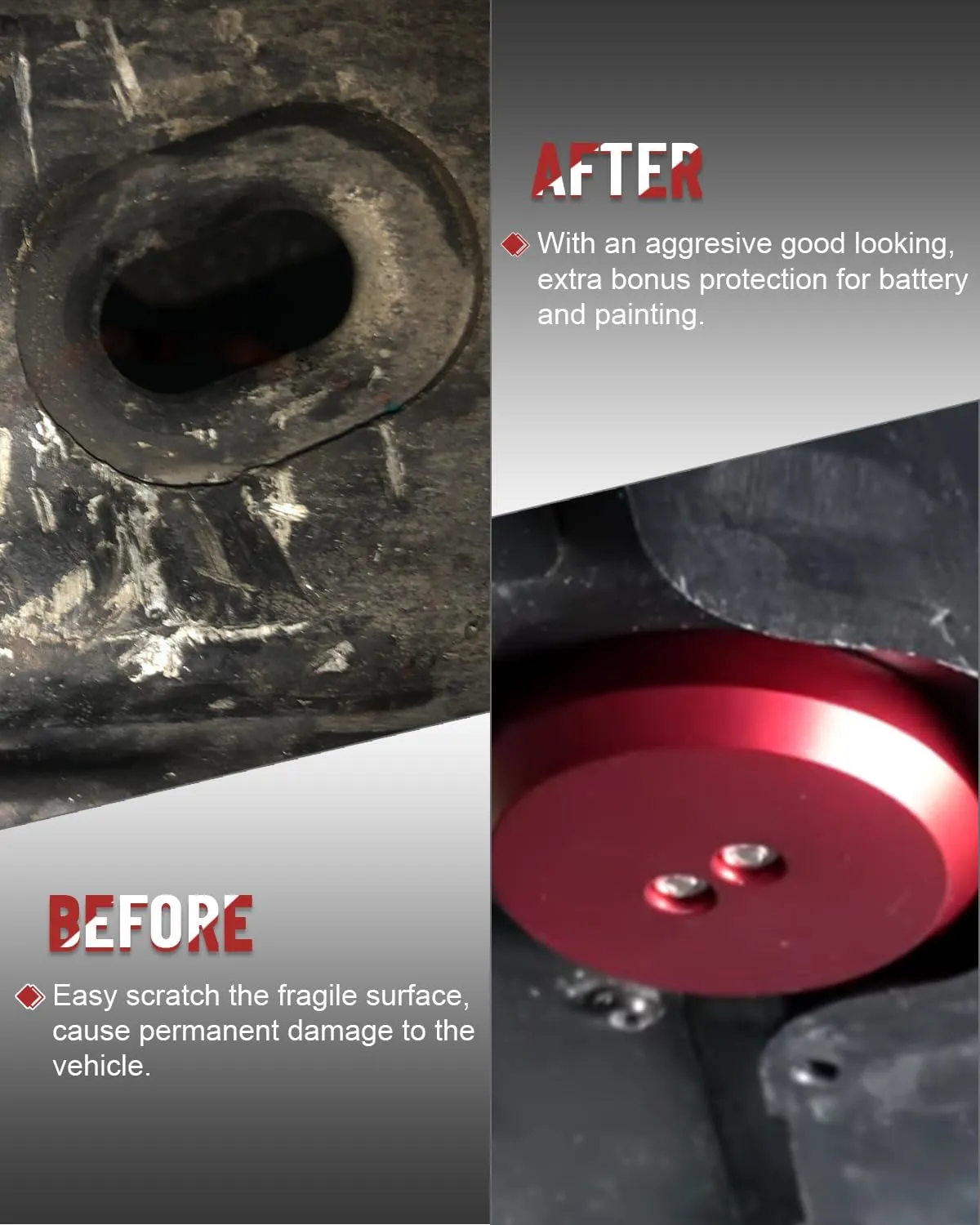 Corvette Jack Pucks Billet Aluminum Lifting Puck Jack Pad Adapter Floor Jack Pad Compatible with 1997-2025 Corvette C5 C6 C7 C8/ Porsche 944 964 993 996 997 911 Boxster Cayman -(4 Pack Red)