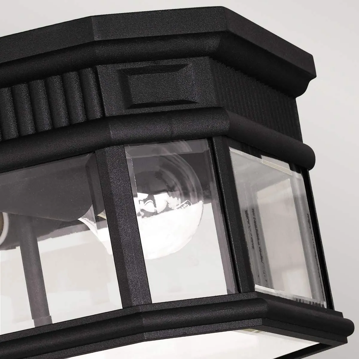 Cotswold Lane 2 Light Flush Ceiling Mount | Black